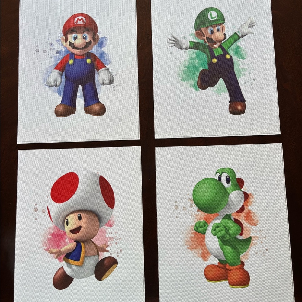 Super Mario Watercolor Canvas Art Prints